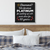 60e bruiloft Jubileum I - Diamond Funny Couple Canvas Afdruk (Insitu (Slaapkamer))