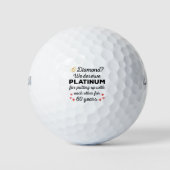 60e bruiloft Jubileum I - Diamond Funny Couple Golfballen (Voorkant)