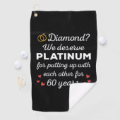 60e bruiloft Jubileum I - Diamond Funny Couple Golfhanddoek (Insitu)