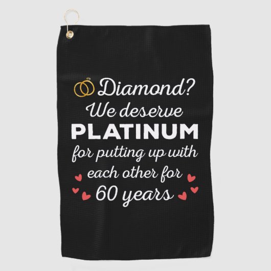60e bruiloft Jubileum I - Diamond Funny Couple Golfhanddoek (Voorkant)