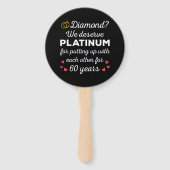 60e bruiloft Jubileum I - Diamond Funny Couple Handwaaier (Achterkant)