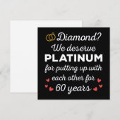 60e bruiloft Jubileum I - Diamond Funny Couple Kaart (Voorkant / Achterkant)
