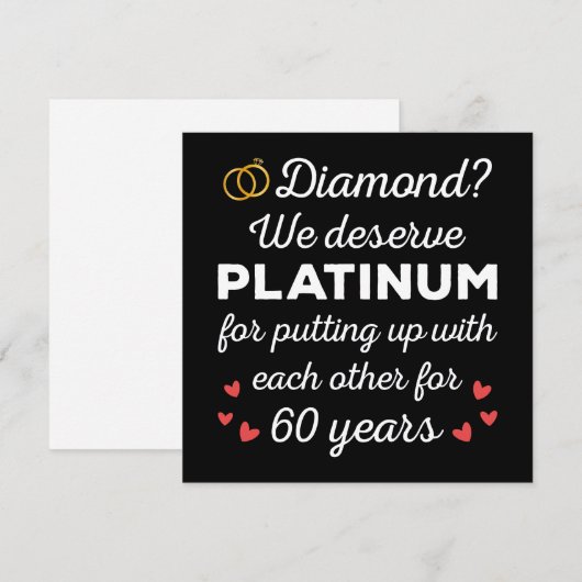 60e bruiloft Jubileum I - Diamond Funny Couple Kaart (Voorkant / Achterkant)