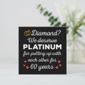 60e bruiloft Jubileum I - Diamond Funny Couple Kaart (Staand voorkant)
