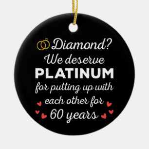 60e bruiloft Jubileum I - Diamond Funny Couple Keramisch Ornament