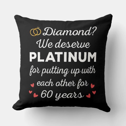 60e bruiloft Jubileum I - Diamond Funny Couple Kussen (Voorkant)