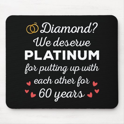 60e bruiloft Jubileum I - Diamond Funny Couple Muismat (Voorkant)