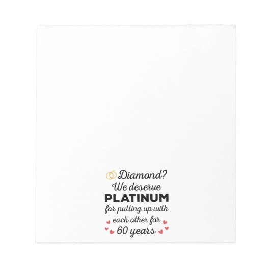 60e bruiloft Jubileum I - Diamond Funny Couple Notitieblok (Voorkant)