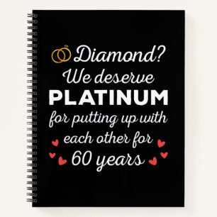 60e bruiloft Jubileum I - Diamond Funny Couple Notitieboek