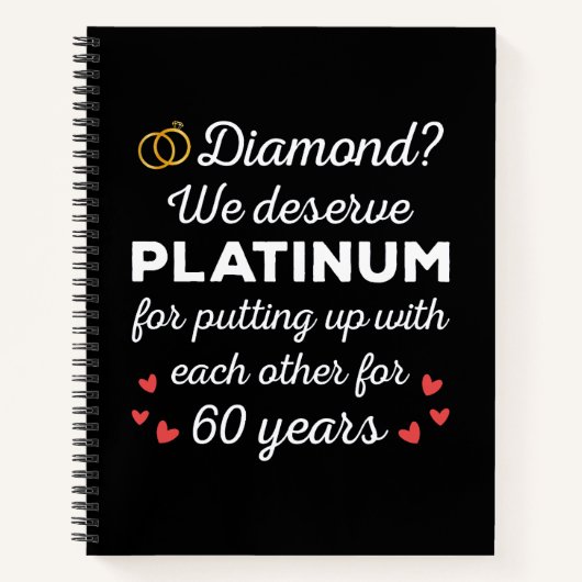 60e bruiloft Jubileum I - Diamond Funny Couple Notitieboek (Voorkant)