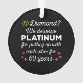 60e bruiloft Jubileum I - Diamond Funny Couple Ornament (achterkant)