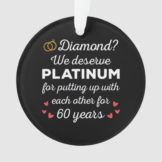 60e bruiloft Jubileum I - Diamond Funny Couple Ornament (voorkant)