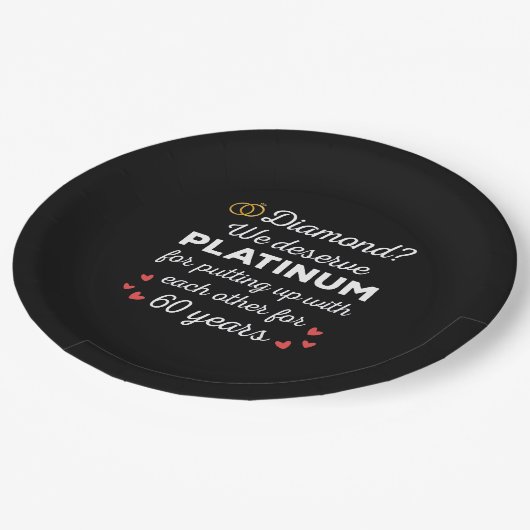 60e bruiloft Jubileum I - Diamond Funny Couple Papieren Bordje (Gekanteld)