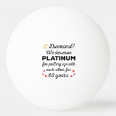 60e bruiloft Jubileum I - Diamond Funny Couple Pingpongbal (Achterkant)
