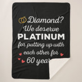 60e bruiloft Jubileum I - Diamond Funny Couple Sherpa Deken (Voorkant)