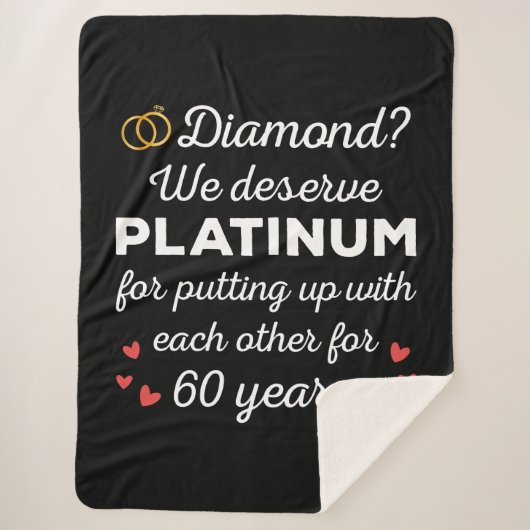 60e bruiloft Jubileum I - Diamond Funny Couple Sherpa Deken (Voorkant)