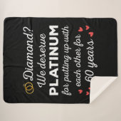 60e bruiloft Jubileum I - Diamond Funny Couple Sherpa Deken (Voorkant (horizontaal))