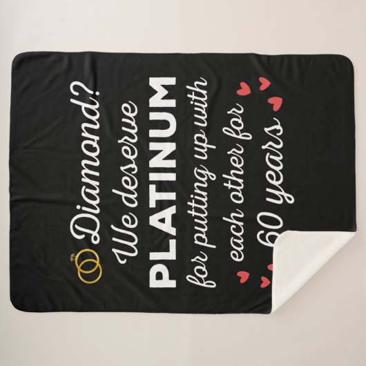 60e bruiloft Jubileum I - Diamond Funny Couple Sherpa Deken (Voorkant (horizontaal))