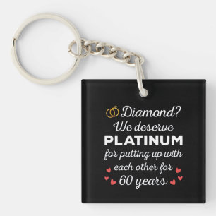 60e bruiloft Jubileum I - Diamond Funny Couple Sleutelhanger