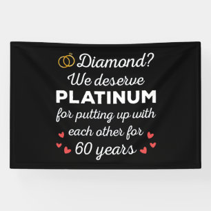 60e bruiloft Jubileum I - Diamond Funny Couple Spandoek
