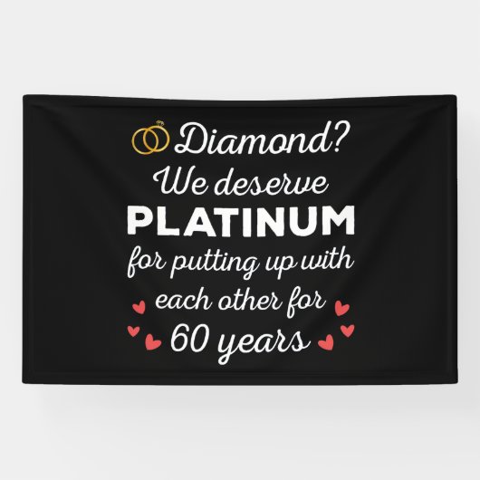 60e bruiloft Jubileum I - Diamond Funny Couple Spandoek (Horizontaal)