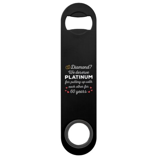 60e bruiloft Jubileum I - Diamond Funny Couple Speed Flessenopener (Voorkant)