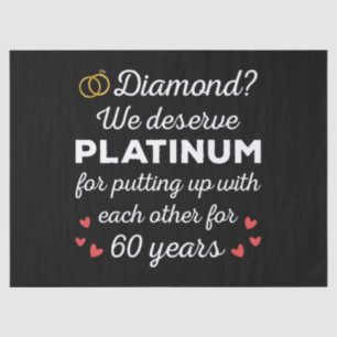 60e bruiloft Jubileum I - Diamond Funny Couple Tissuepapier