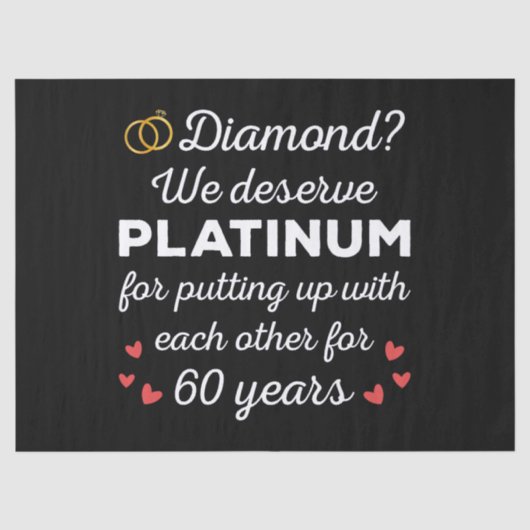 60e bruiloft Jubileum I - Diamond Funny Couple Tissuepapier (Voorkant)