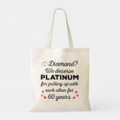 60e bruiloft Jubileum I - Diamond Funny Couple Tote Bag (Achterkant)