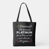 60e bruiloft Jubileum I - Diamond Funny Couple Tote Bag (Achterkant)