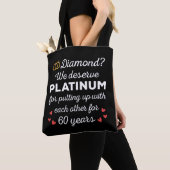 60e bruiloft Jubileum I - Diamond Funny Couple Tote Bag (Dichtbij)