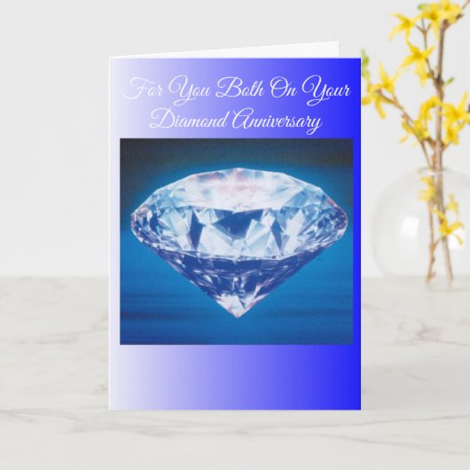 60e bruiloft Jubileum Kaart Diamond (Gele Bloem)