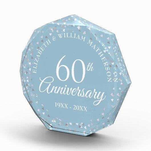 60e bruiloft Jubileum Liefde Harten Confetti Fotoblokken (Rechts)