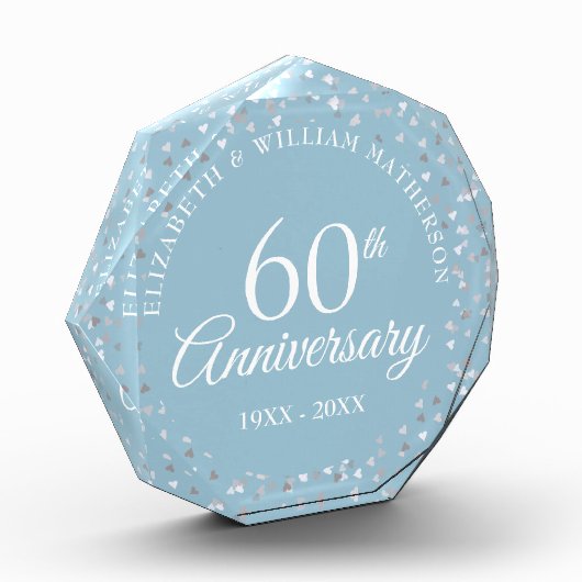 60e bruiloft Jubileum Liefde Harten Confetti Fotoblokken (Links)