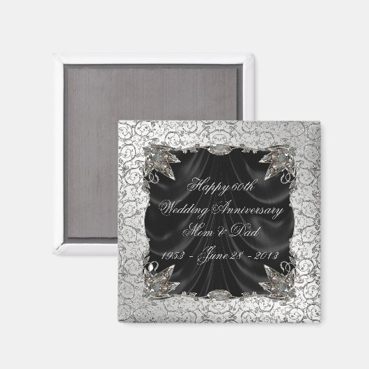 60e bruiloft Jubileum magneet (Voorkant / Achterkant)