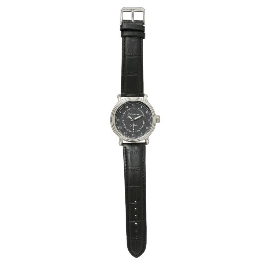 60e bruiloft Jubileum man cadeau horloge (Vlak)