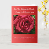 60e bruiloft Jubileum Red Rose Kaart (Gele Bloem)