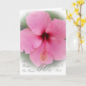 60e bruiloft Jubileum roze Hibiscus Kaart (Gele Bloem)