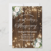 60e bruiloft Jubileum Rustieke String Lights Kaart (Voorkant)