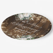 60e bruiloft Jubileum Rustieke String Lights Papieren Bordje (Gekanteld)