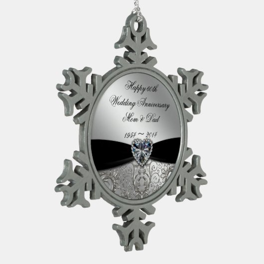 60e bruiloft Jubileum Snowflake Ornament (Links)