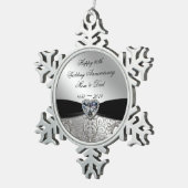 60e bruiloft Jubileum Snowflake Ornament (Rechts)