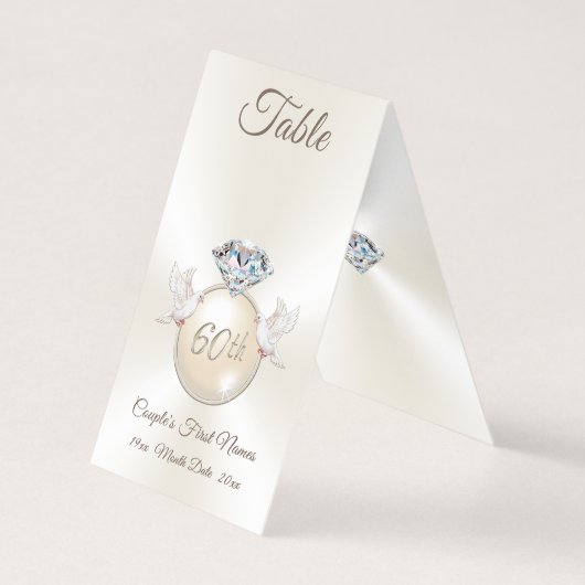 60e bruiloft Jubileum Tafelnummer Tenten (Voorkant)