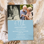 60e bruiloft Jubileum toen en nu 2 foto Kaart<br><div class="desc">Een elegante uitnodiging voor het 60-jarig huwelijk,  met 2 speciale foto's en stijlvolle typografie. Ontworpen door Thisnotme©</div>