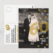 60e bruiloft Jubileum Uitnodiging Briefkaart (Voorkant / Achterkant)
