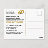60e bruiloft Jubileum Uitnodiging Briefkaart (Achterkant)