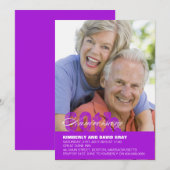 60e bruiloft Jubileum uitnodiging in Paarse (Voorkant / Achterkant)