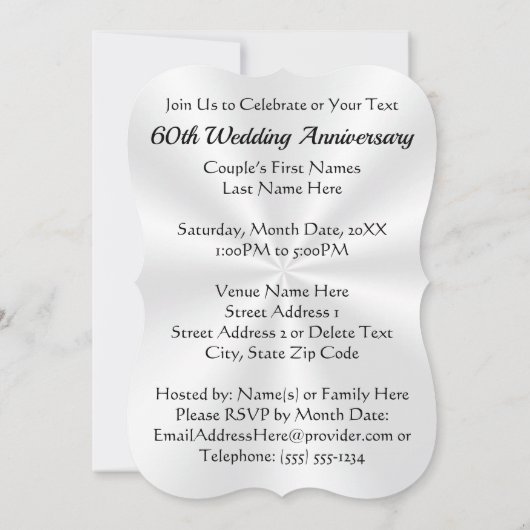 60e bruiloft Jubileum Uitnodiging Kaarten (Achterkant)