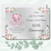 60e bruiloft Jubileum Uitnodiging Kaarten