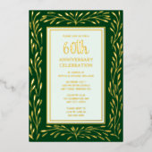 60e bruiloft Jubileum Uitnodigingen Emerald Green (Voorkant)